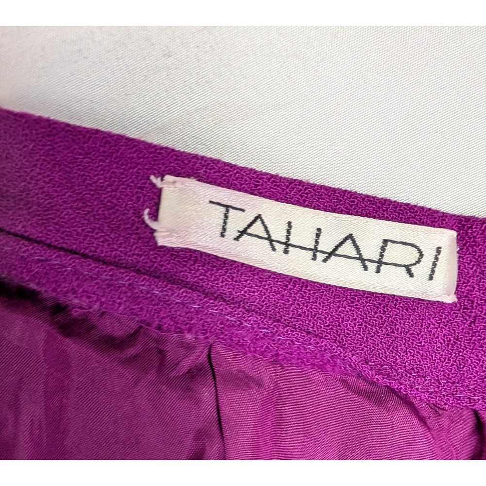Tahari Vintage Magenta 100% Wool Pencil Skirt Made in USA Size 12 Purple - Picture 7 of 15